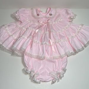 Vintage Bryan Baby Girl Dress Pink 0-3 Months